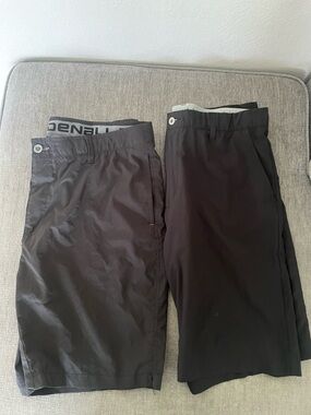 2 pair of Men's Black Active/Golf Shorts- Falls Creek and Denali